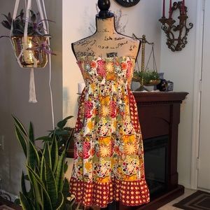 Strapless Shirred Bodice Dress